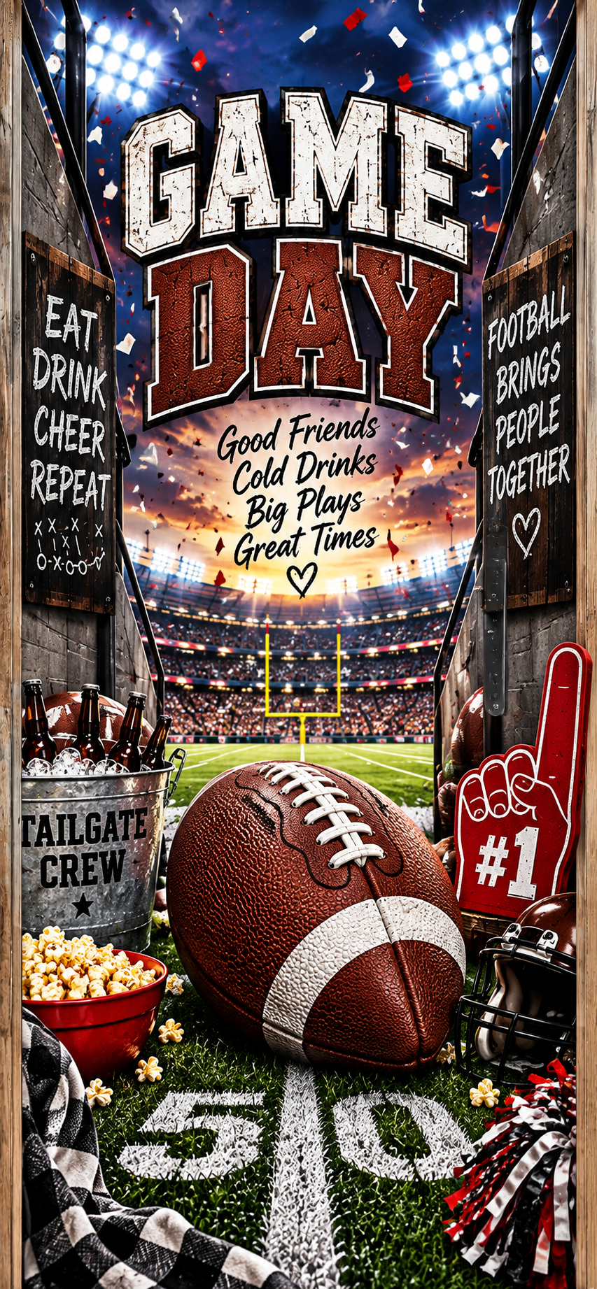 Game Day Football Door Wrap