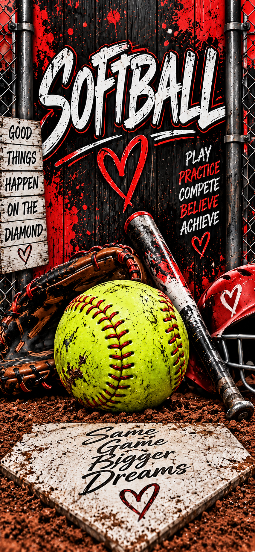 Same Game Bigger Dreams Softball Door Wrap