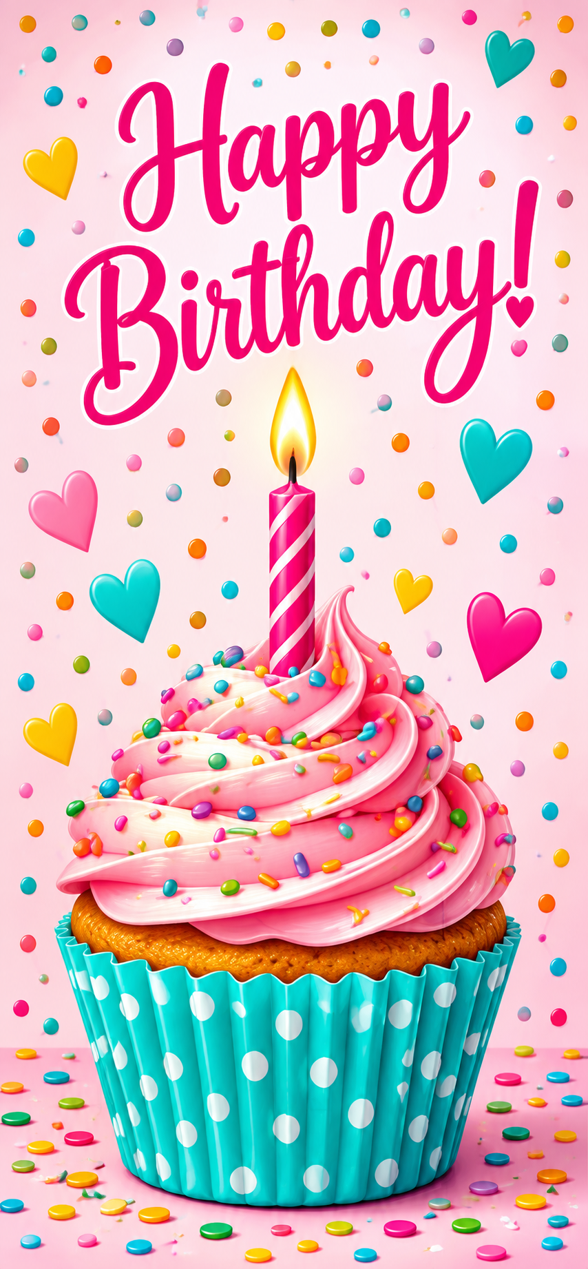 Pink Birthday Wishes Door Wrap