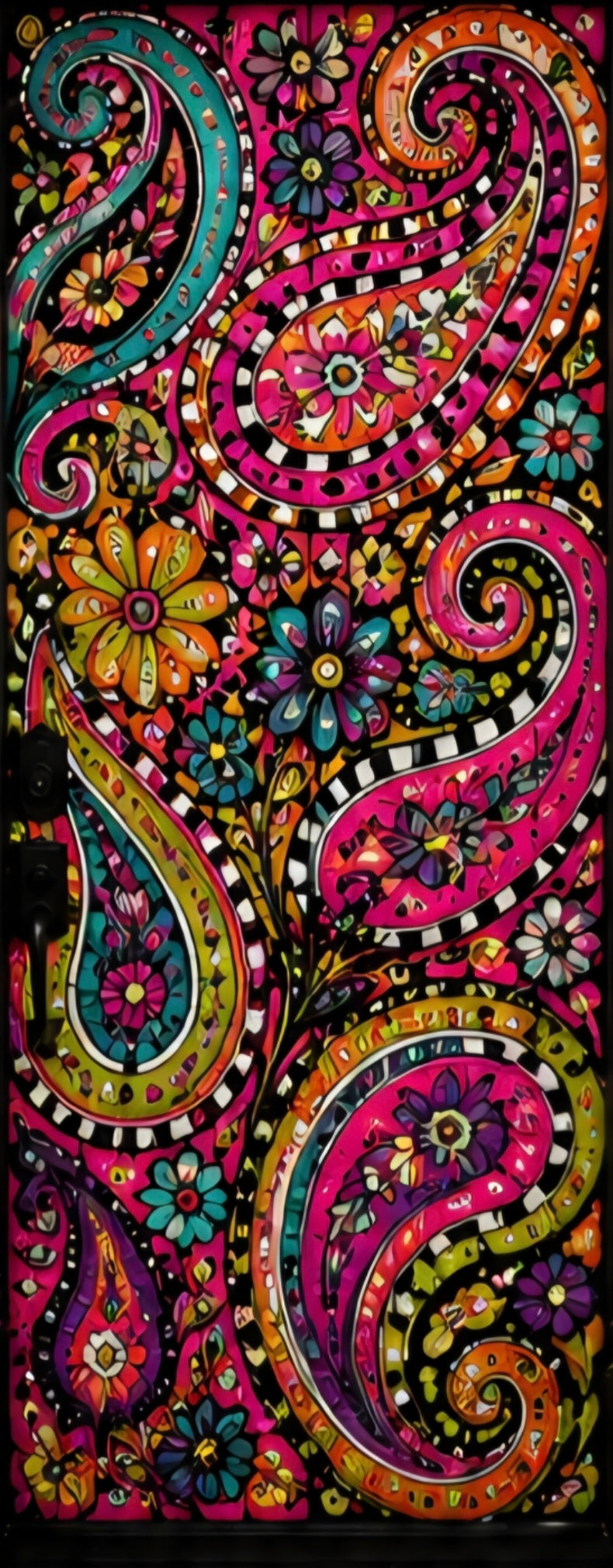Electric Paisley Door Wrap