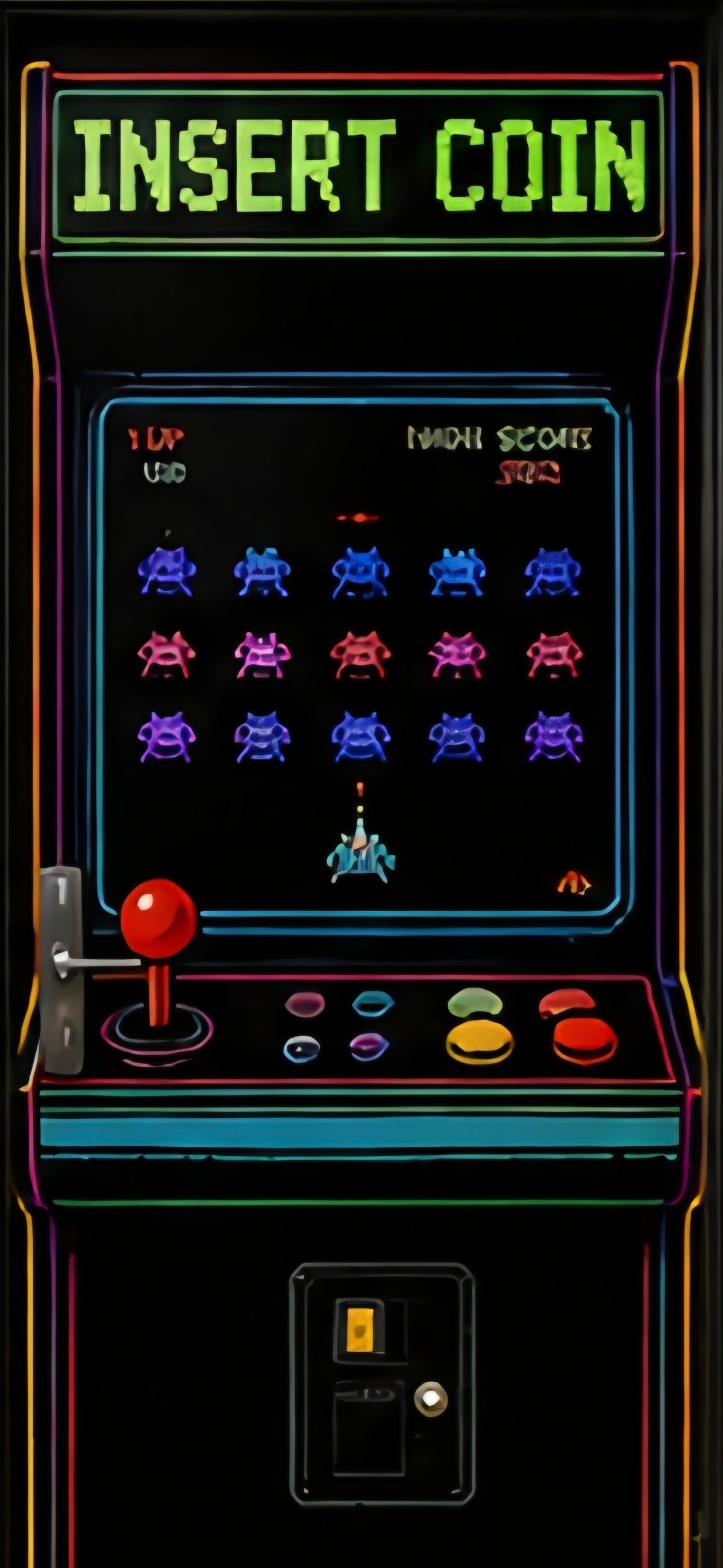 Insert Coin Retro Arcade Door Wrap