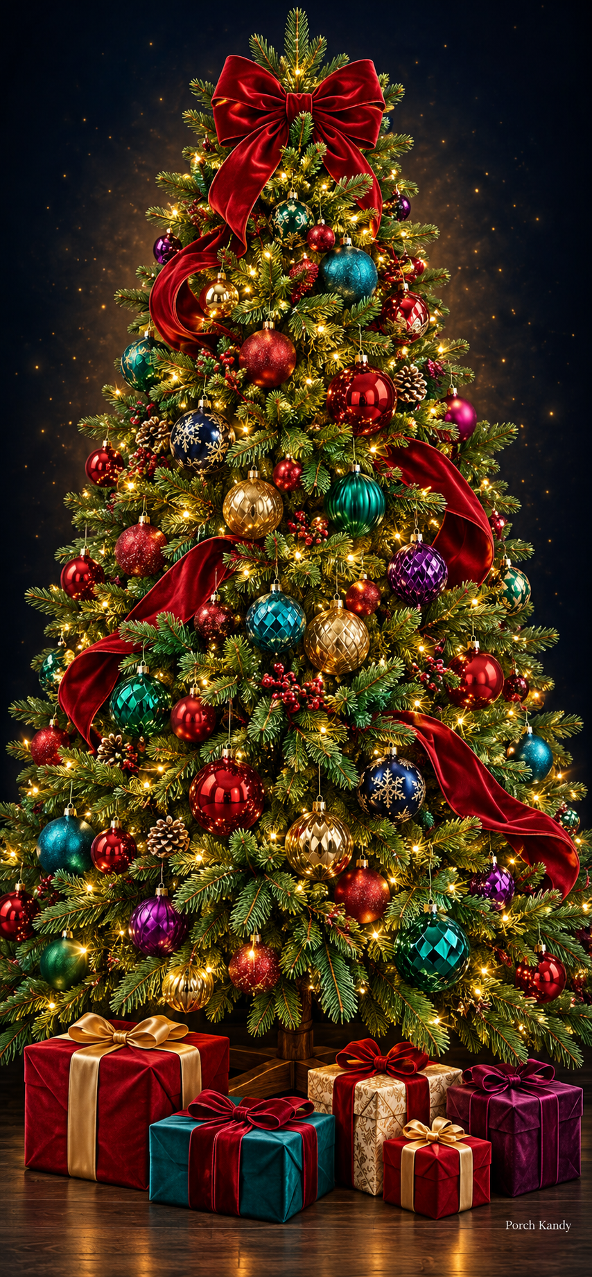 Christmas Jewel Tree Door Wrap | Porch Kandy