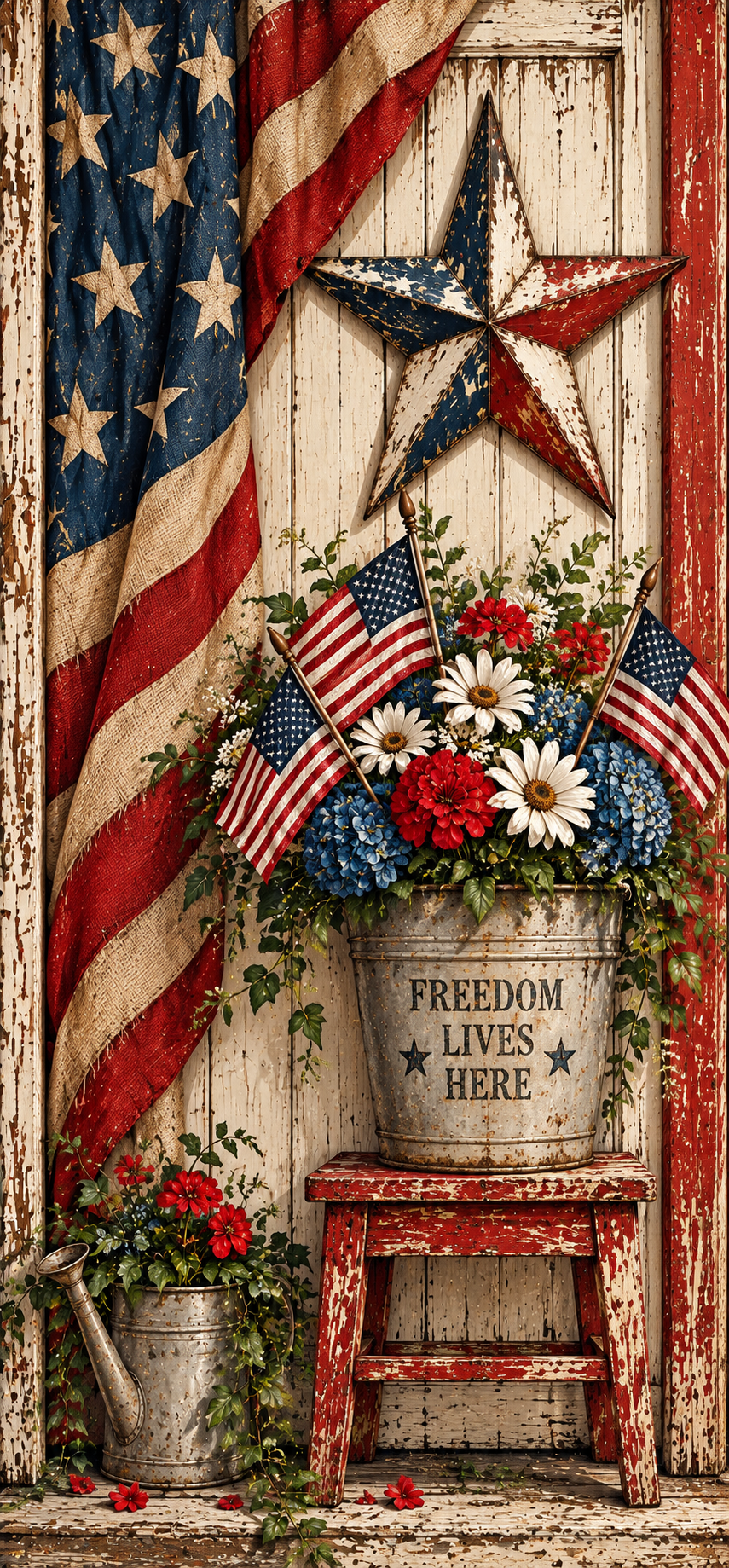 Vintage American Charm Door Wrap.