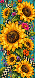 Funky Sunflower Door Wrap