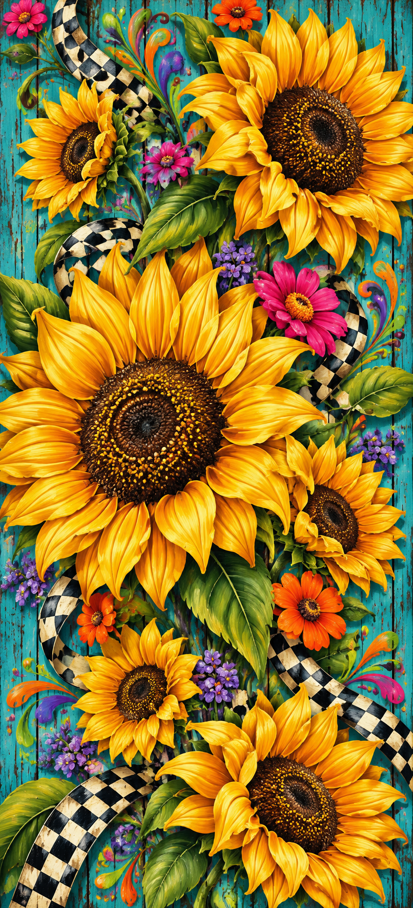 Funky Sunflower Door Wrap