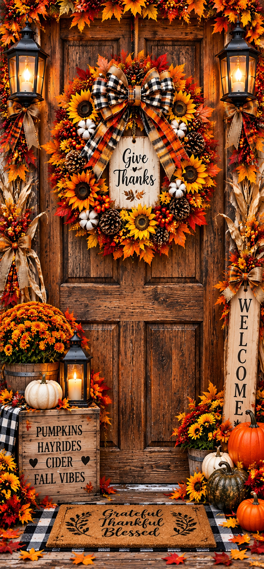 Give Thanks Thanksgiving Door Wrap