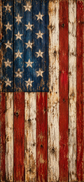 Vintage American Flag Door Wrap  Copy