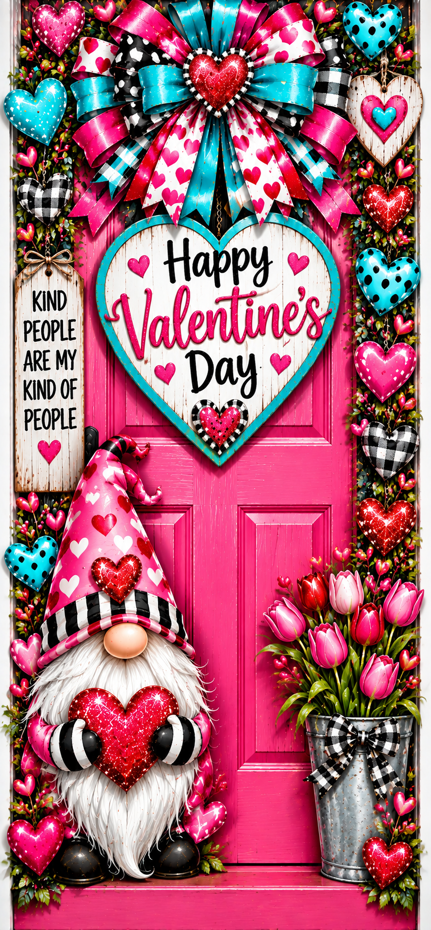 Funky Love Gnome Door Wrap