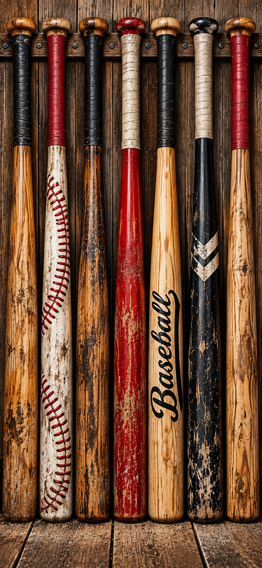 Vintage Baseball Bats Door Wrap