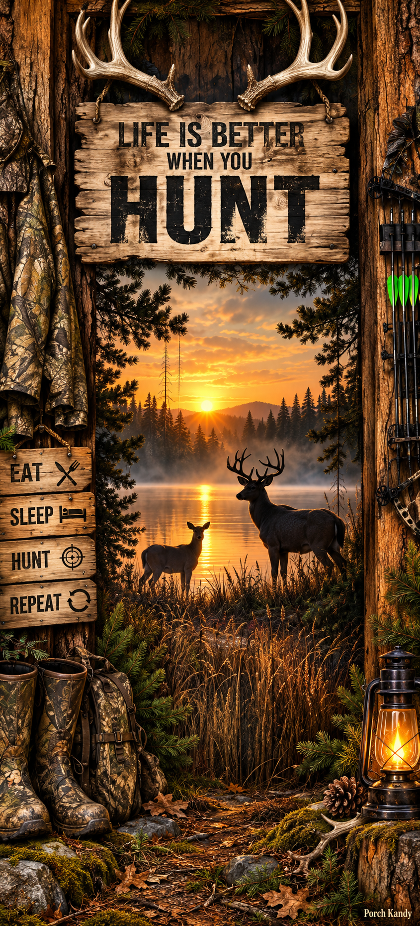 Life Is Better at the Hunt Door Wrap