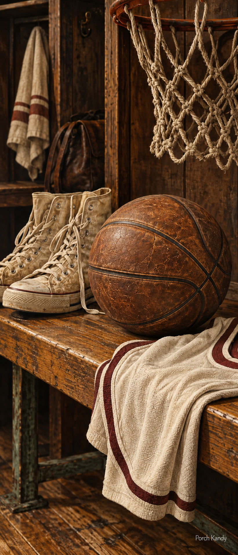 Vintage Basketball Equipment Door Wrap