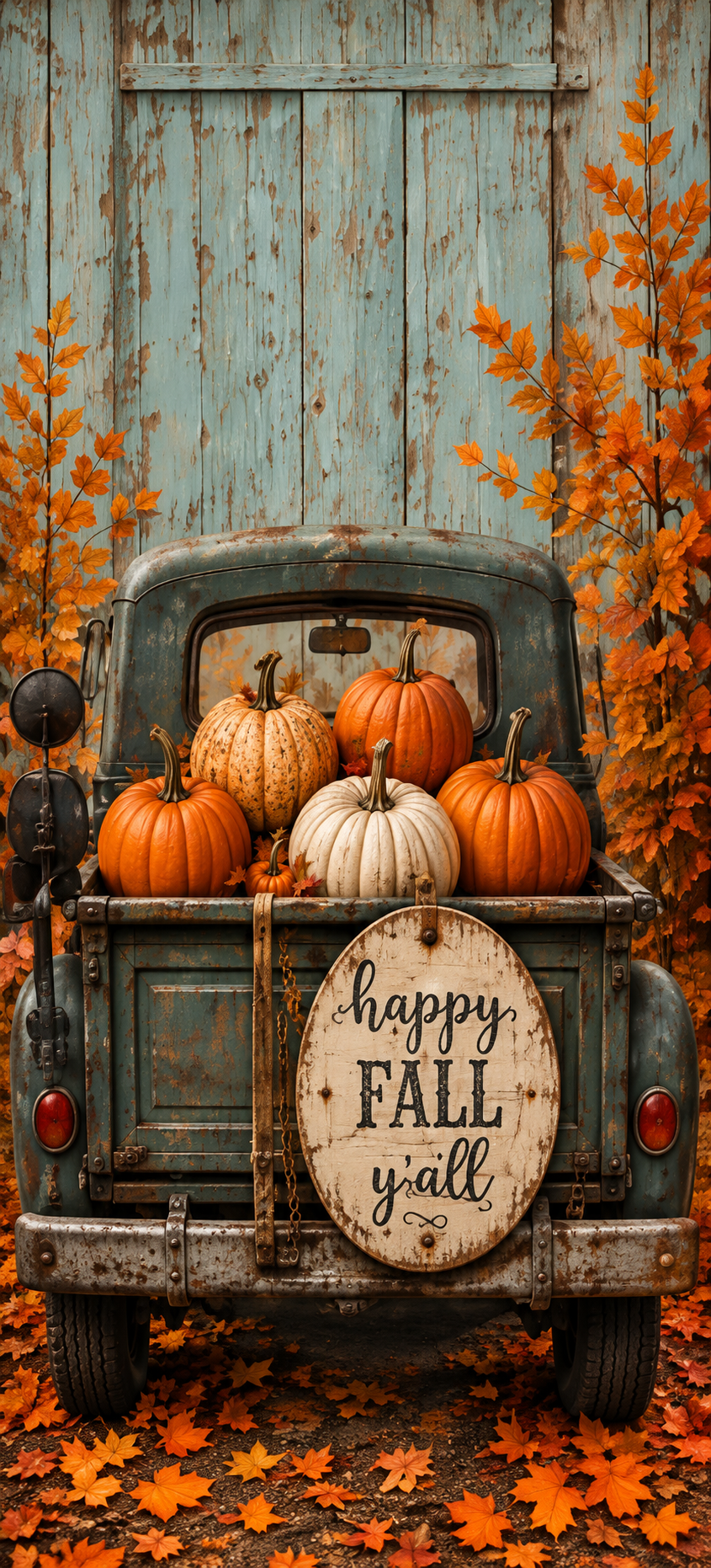 Fall Truck w/ Pumpkins