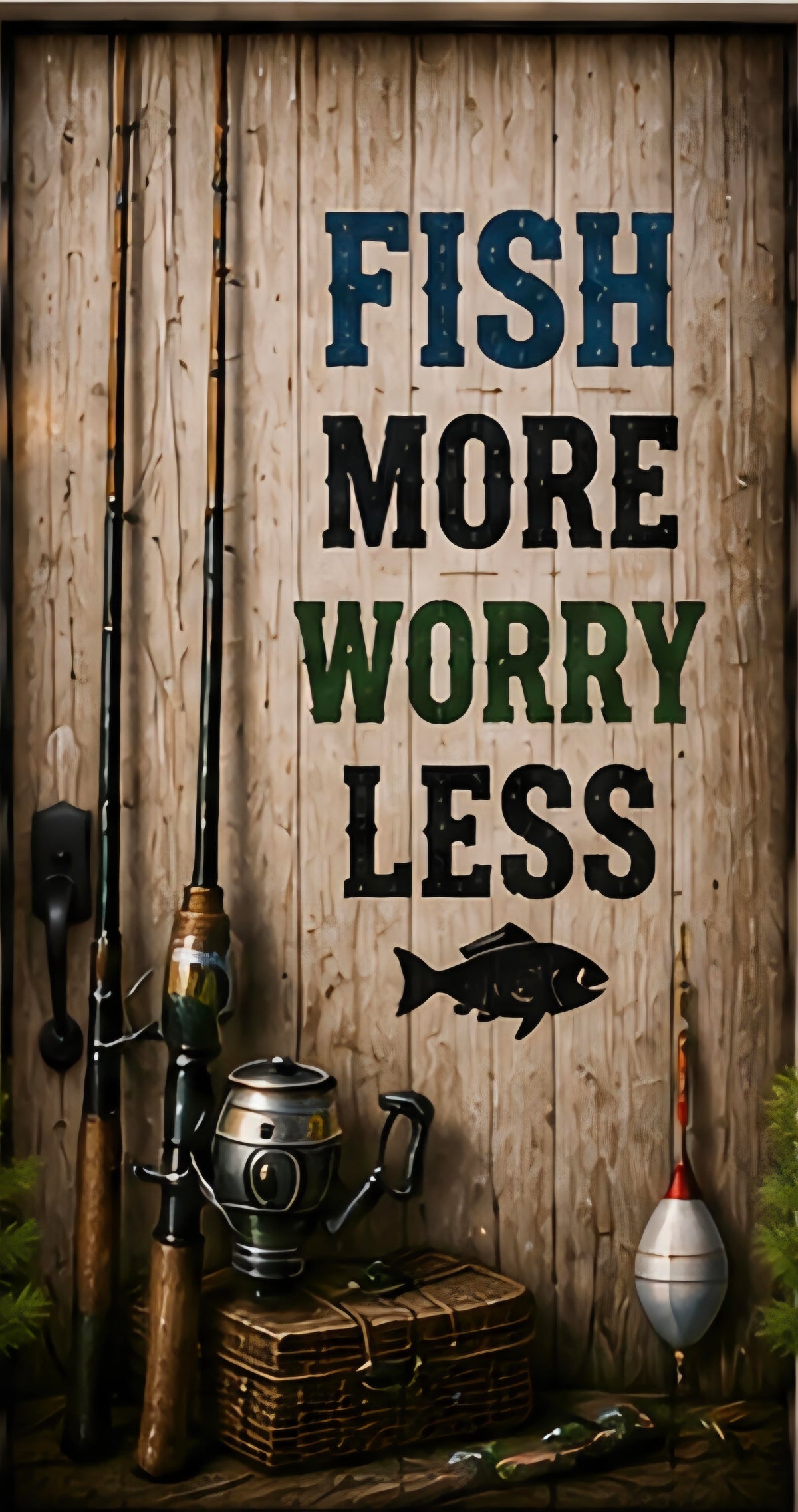Fish More Worry Less Door Wrap